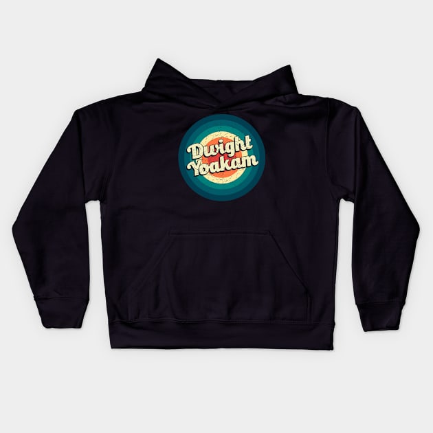 Graphic Dwight Name Retro Vintage Circle Kids Hoodie by Mysterious Astral City